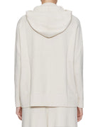 felpa maglia zip cappuccio cream - beatrice b - felpa