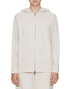 felpa maglia zip cappuccio cream - beatrice b - felpa