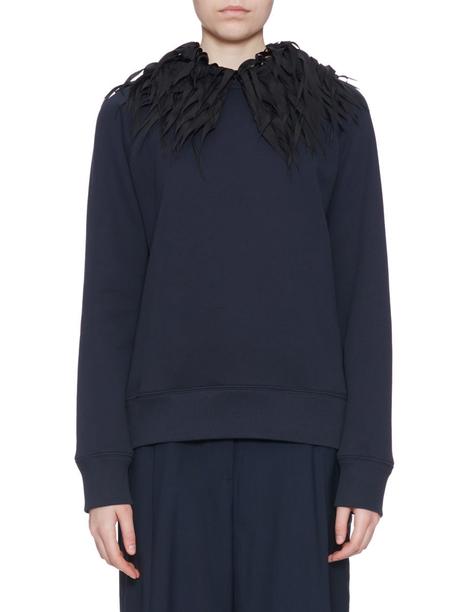 felpa motivo girocollo blu notte - n21 alessandro dell'acqua - felpa