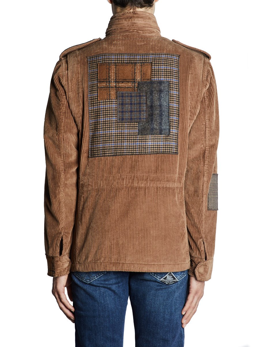 field jacket velluto patchwork legno - bob - giacca
