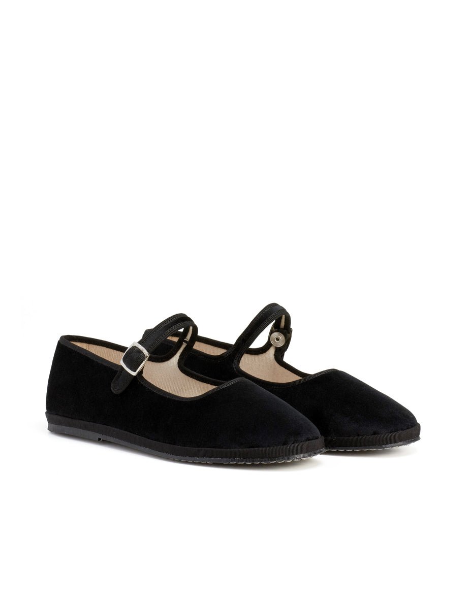 friuliana velluto cinturino nero - blufrida - ballerina