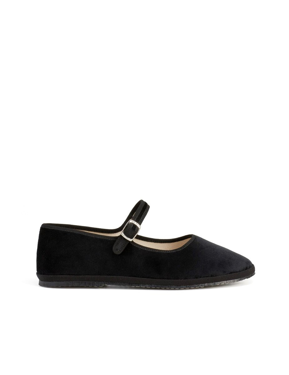 friuliana velluto cinturino nero - blufrida - ballerina