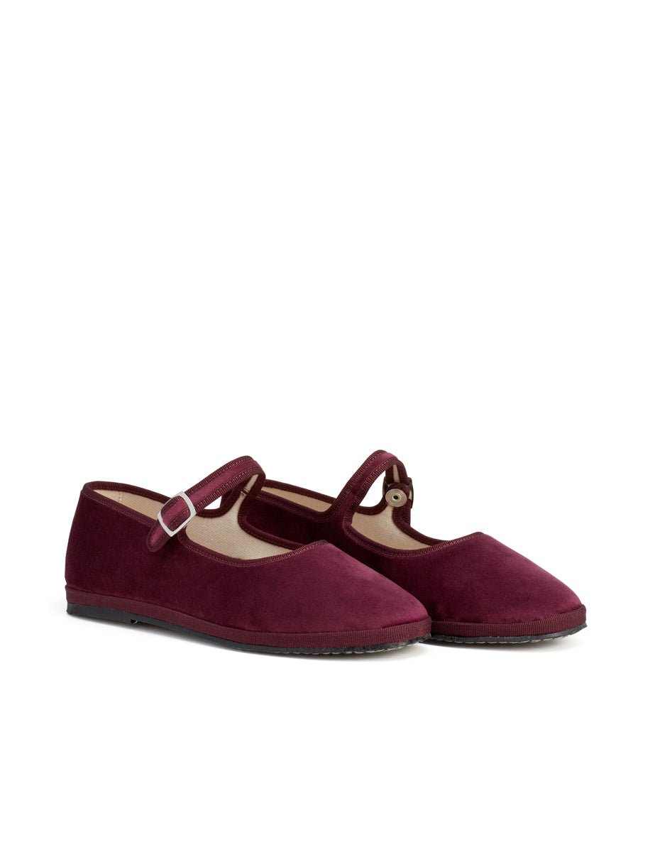 friuliana velluto cinturino uva - blufrida - ballerina