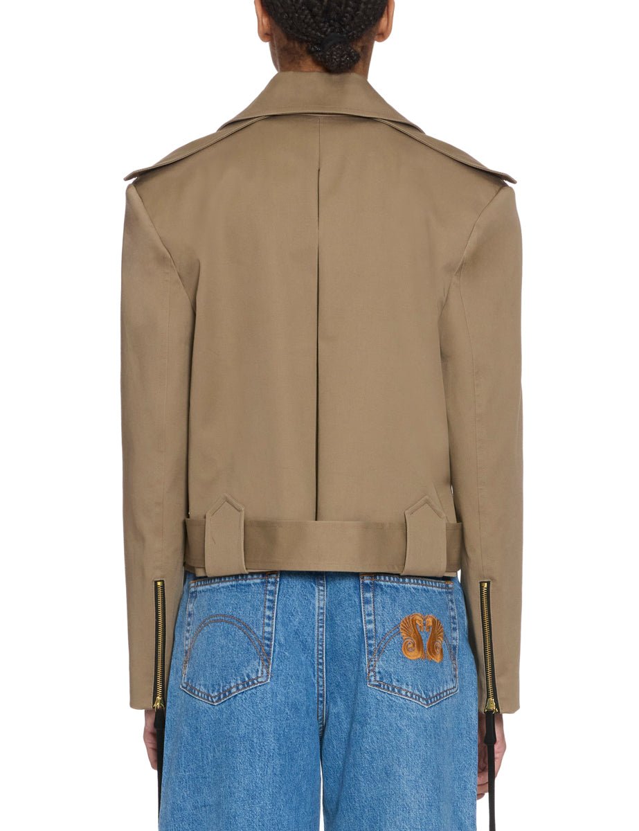 giacca biker gabardina sand - nineminutes - giacca