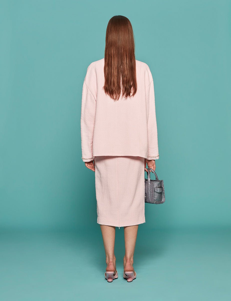 giacca boucle strass rosa - n21 alessandro dell'acqua - giacca