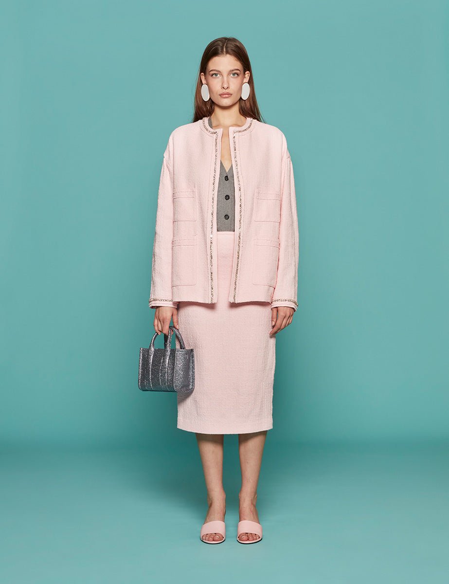 giacca boucle strass rosa - n21 alessandro dell'acqua - giacca