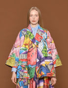 giacca caban fantasia rosa viola - stella jean - giacca