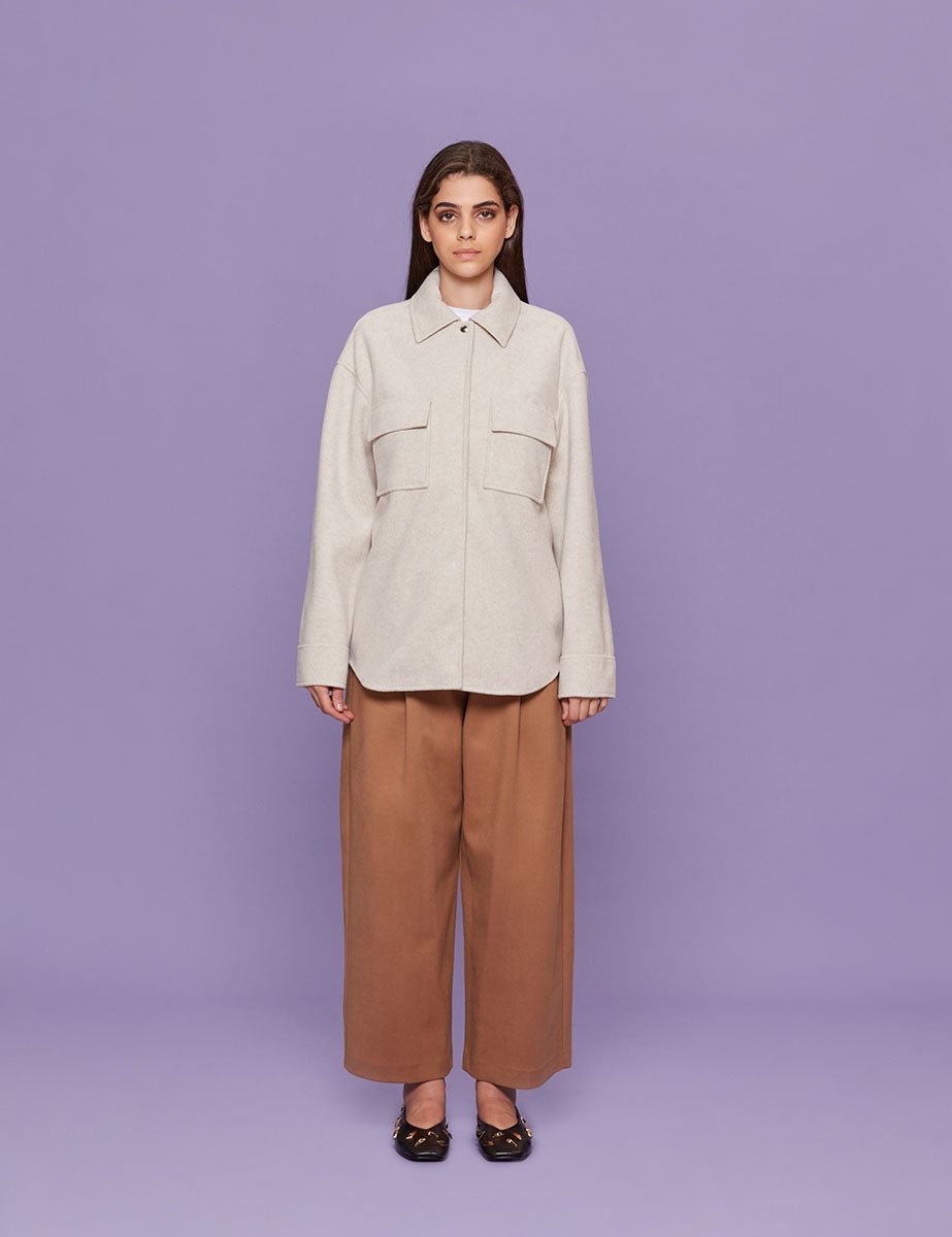 giacca camicia panno vaniglia - blufrida - giacca