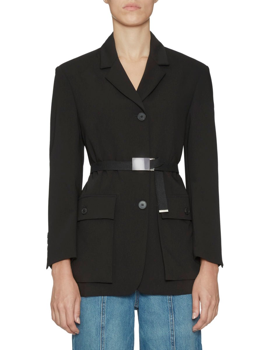 giacca cintura nero - Frida SRL