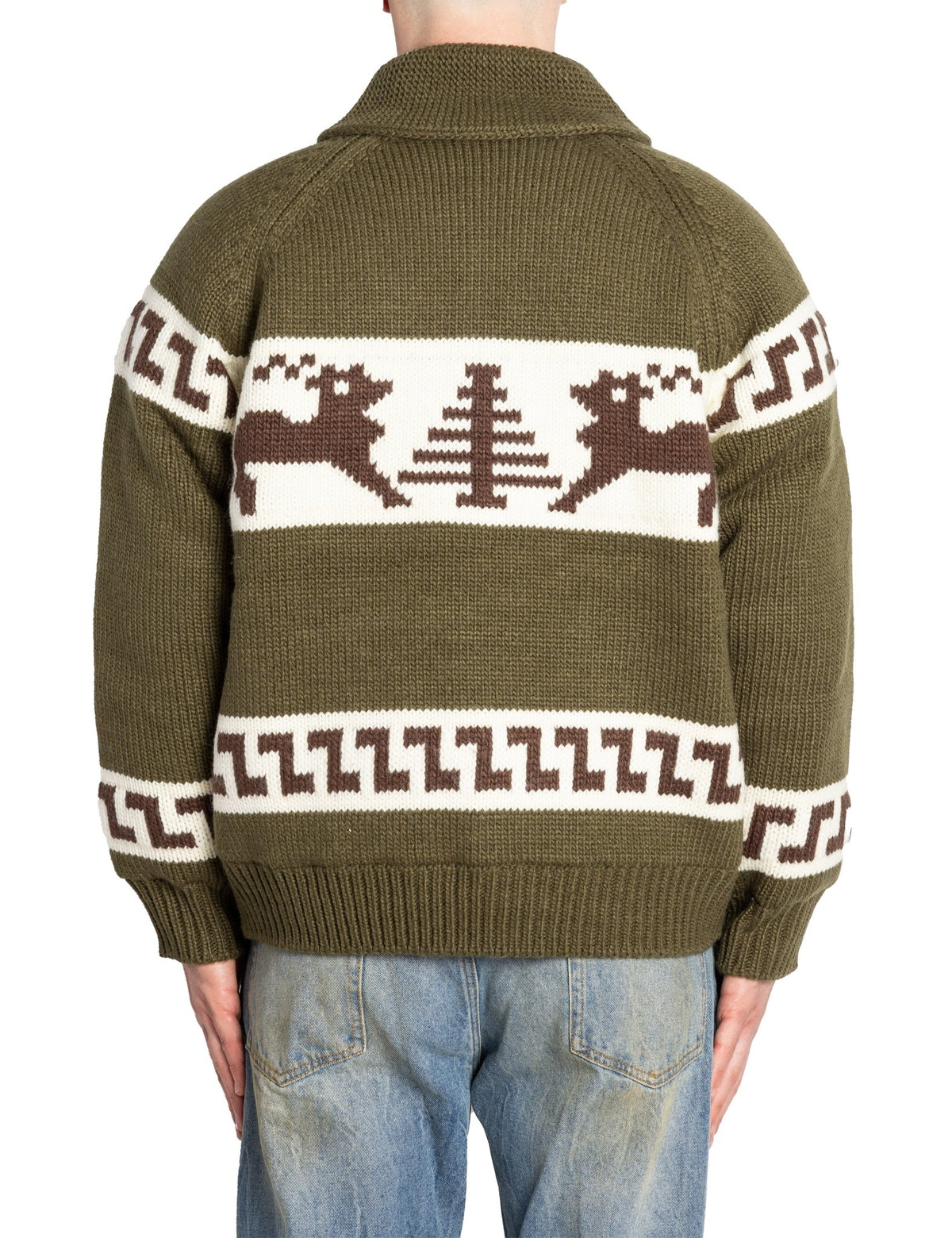 giacca cowichan jacquard army mix - roy rogers - giacca