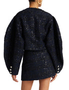 giacca crop boucle navy - Frida SRL