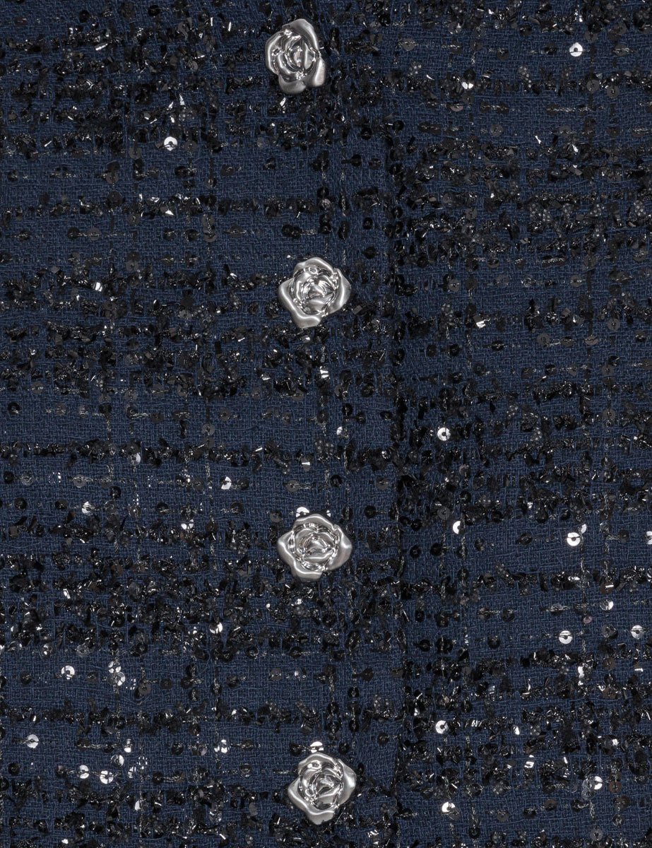giacca crop boucle navy - Frida SRL