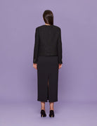 giacca cropped boucle nero lurex - Frida SRL