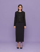 giacca cropped boucle nero lurex - Frida SRL