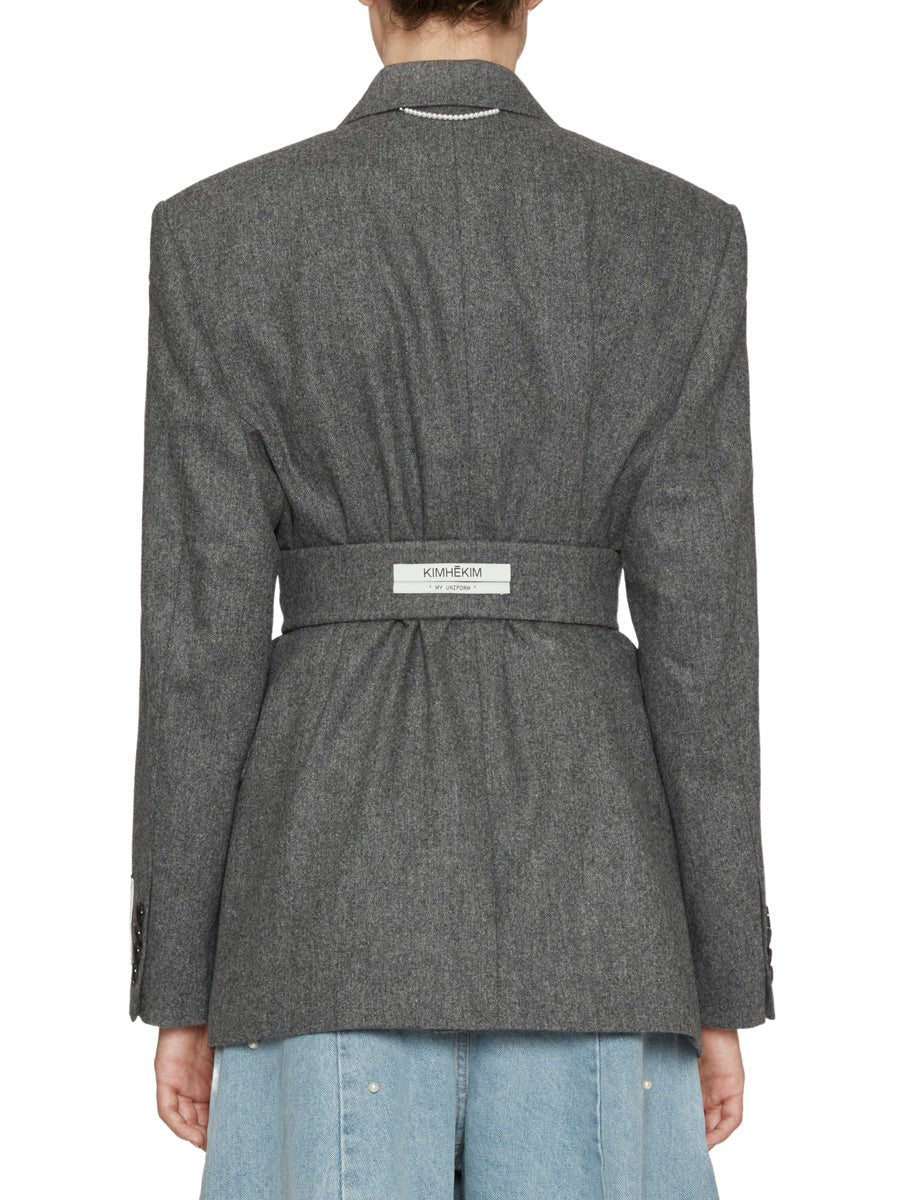 giacca daniel over spallotte cintura grey - kimhekim - giacca