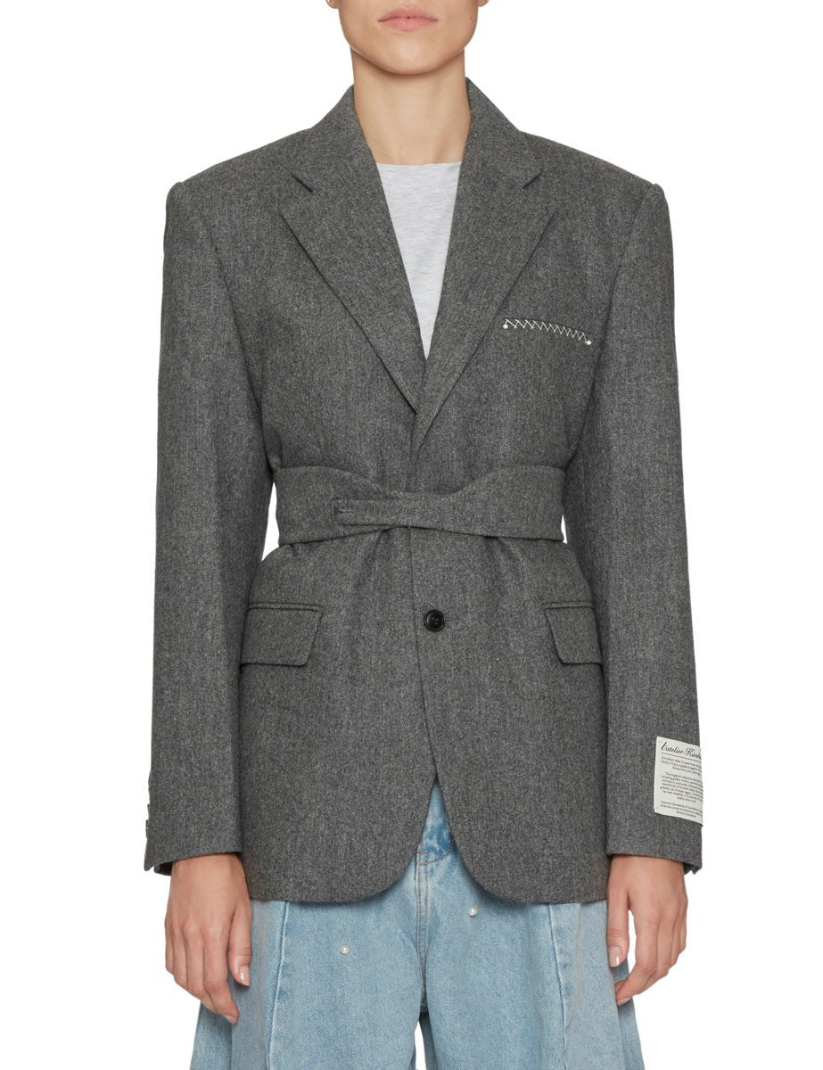 giacca daniel over spallotte cintura grey - kimhekim - giacca