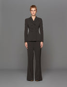 giacca doppiopetto crepe nero - blufrida - blazer