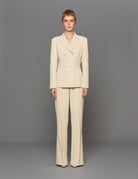 giacca doppiopetto crepe panna - Frida SRL