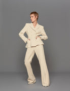 giacca doppiopetto crepe panna - Frida SRL