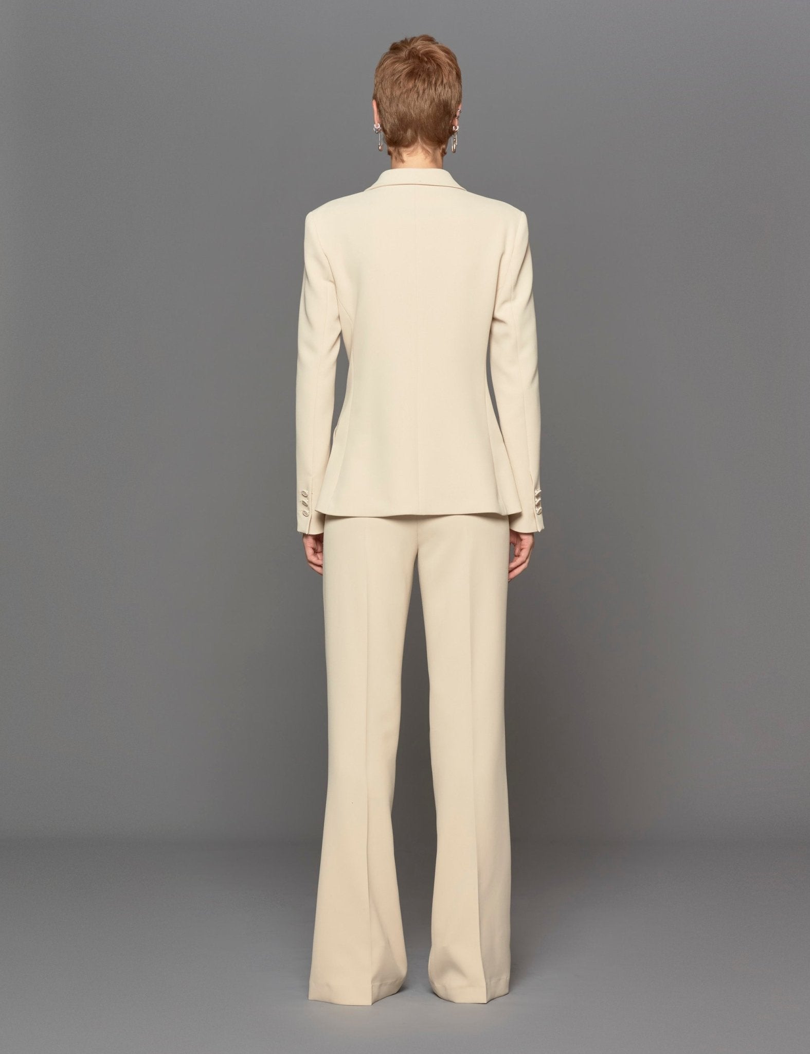 giacca doppiopetto crepe panna - Frida SRL