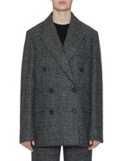 giacca doppiopetto galles filo lurex grigio nero - n21 alessandro dell'acqua - giacca