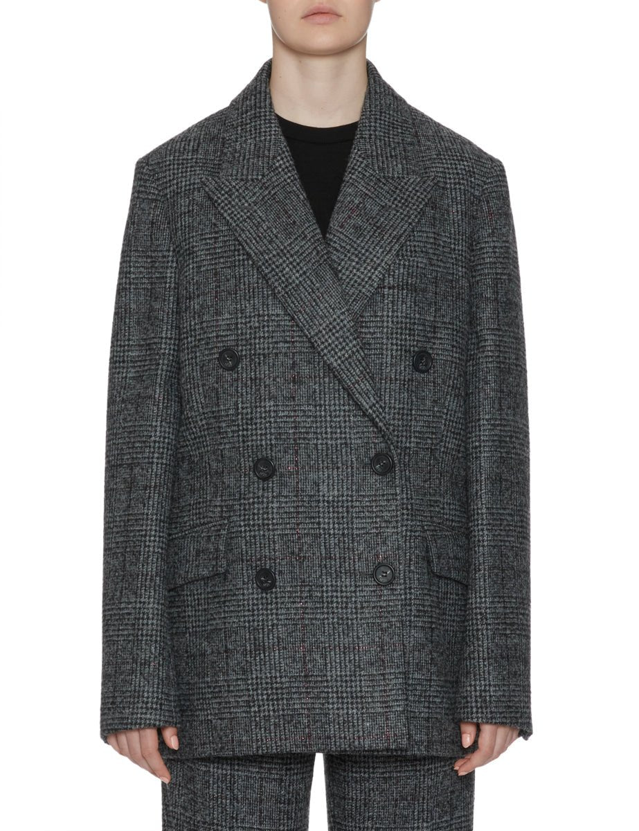 giacca doppiopetto galles filo lurex grigio nero - n21 alessandro dell'acqua - giacca