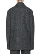 giacca doppiopetto galles filo lurex grigio nero - n21 alessandro dell'acqua - giacca