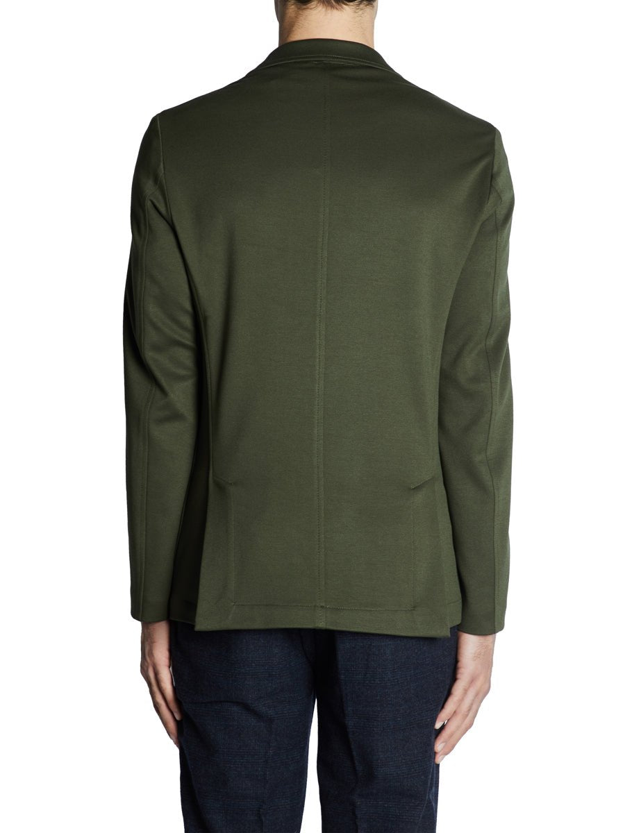 giacca doppiopetto jersey verde - blufrida - blazer
