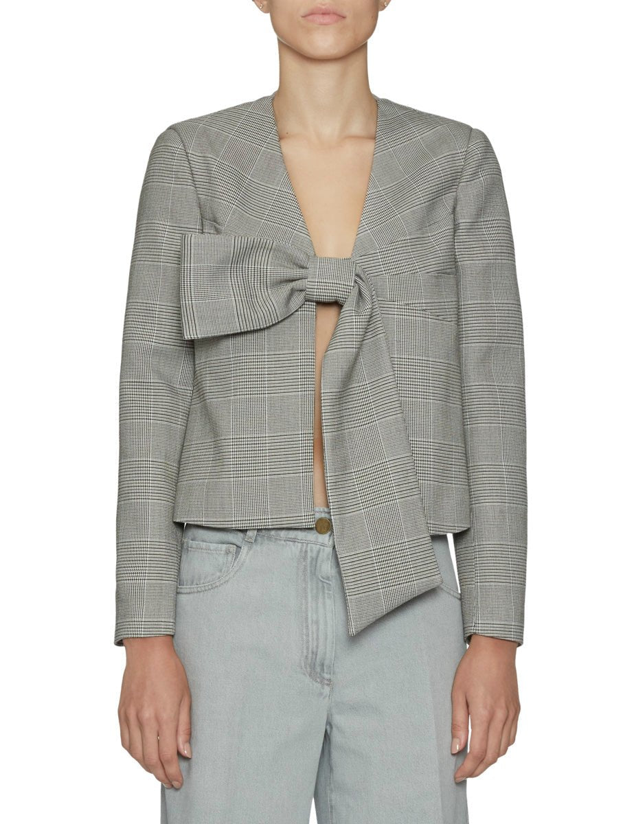 giacca fiocco principe di galles bianco nero - vivetta - giacca