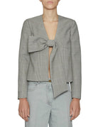 giacca fiocco principe di galles bianco nero - Frida SRL