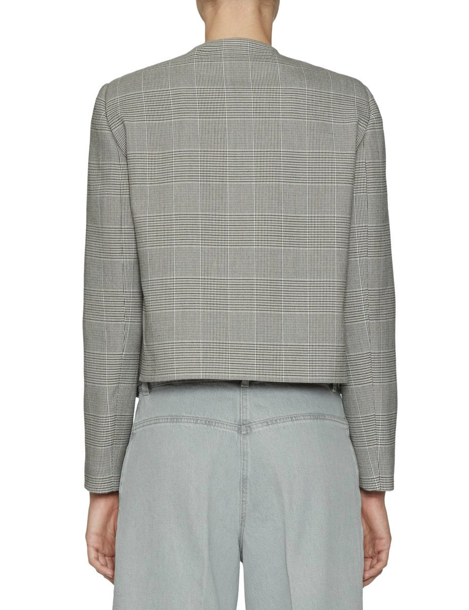 giacca fiocco principe di galles bianco nero - vivetta - giacca