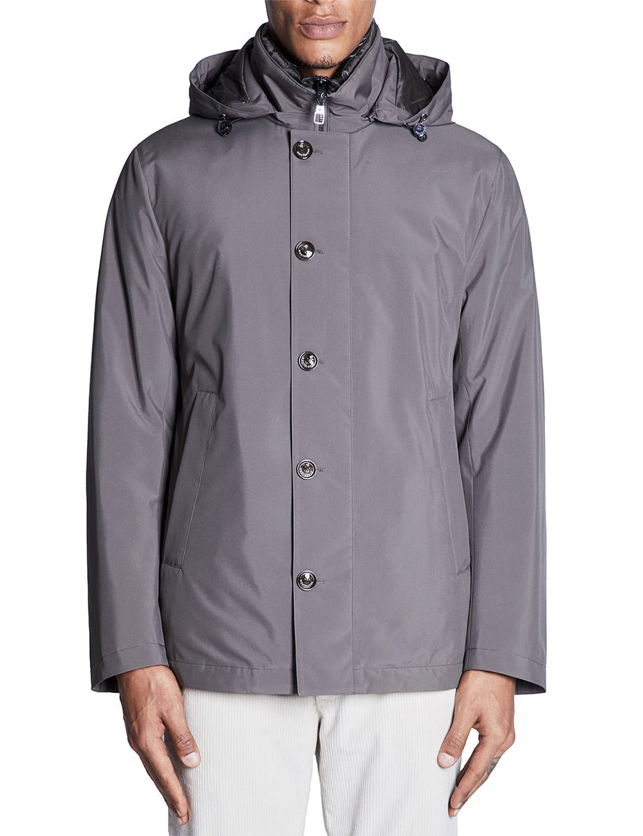 giacca imbottita piuma mud grey - montecore - giacca