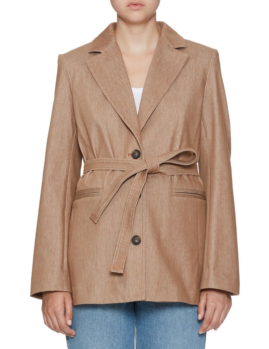 giacca jersey effetto denim noce - mm by max mara - giacca