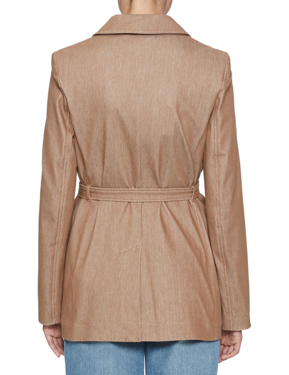 giacca jersey effetto denim noce - mm by max mara - giacca