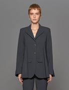 giacca lana rever lancia blu - vivetta - blazer