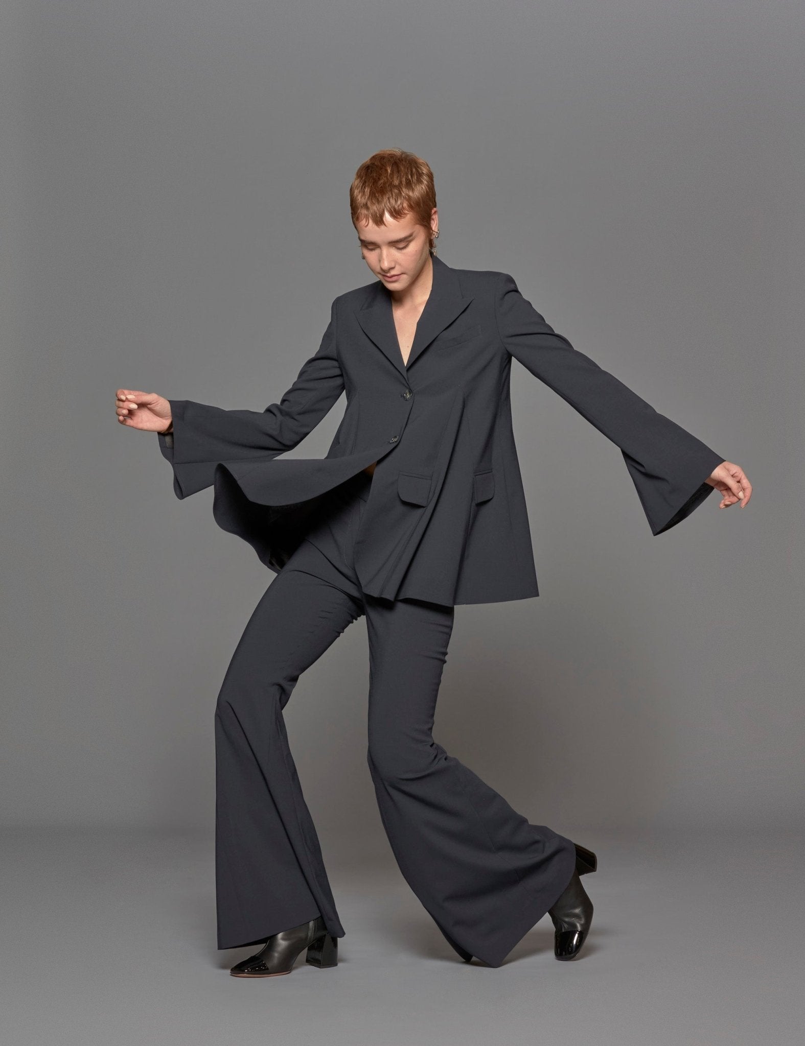 giacca lana rever lancia blu - vivetta - blazer