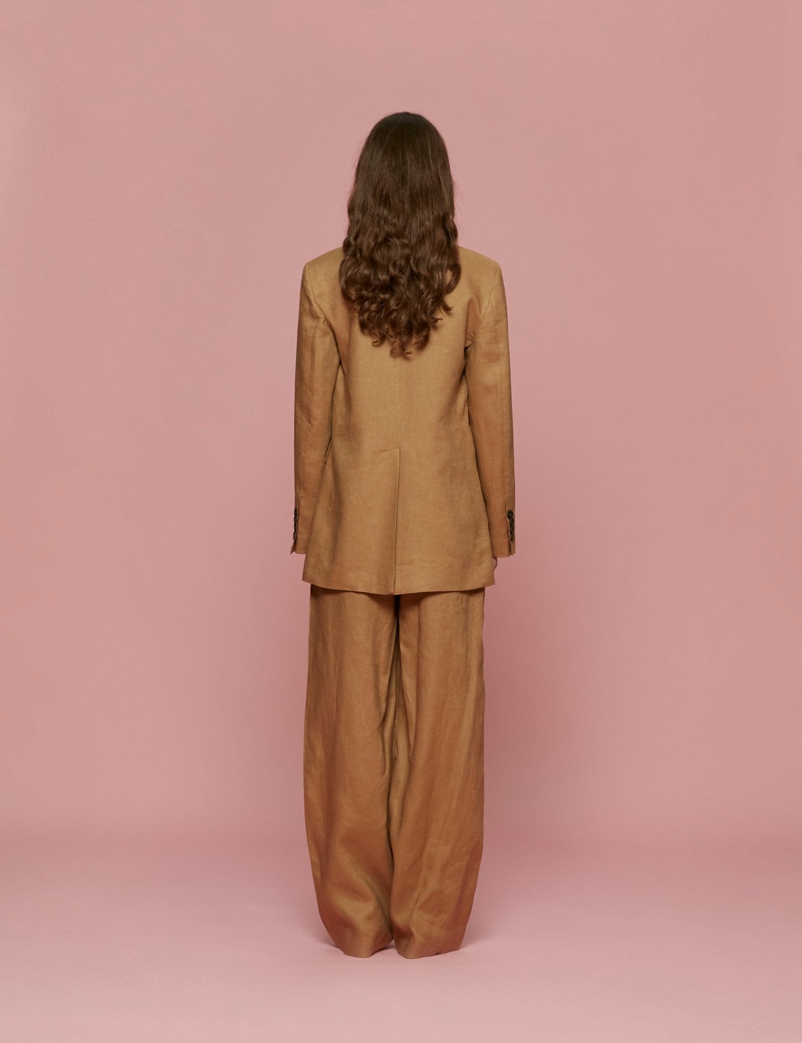 giacca lino over cammello - blufrida - blazer