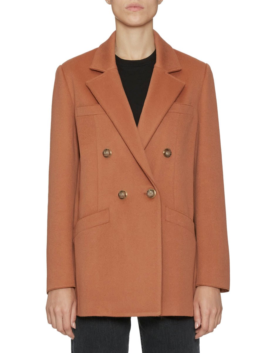 giacca lunga panno lana cashmere salmone - Frida SRL