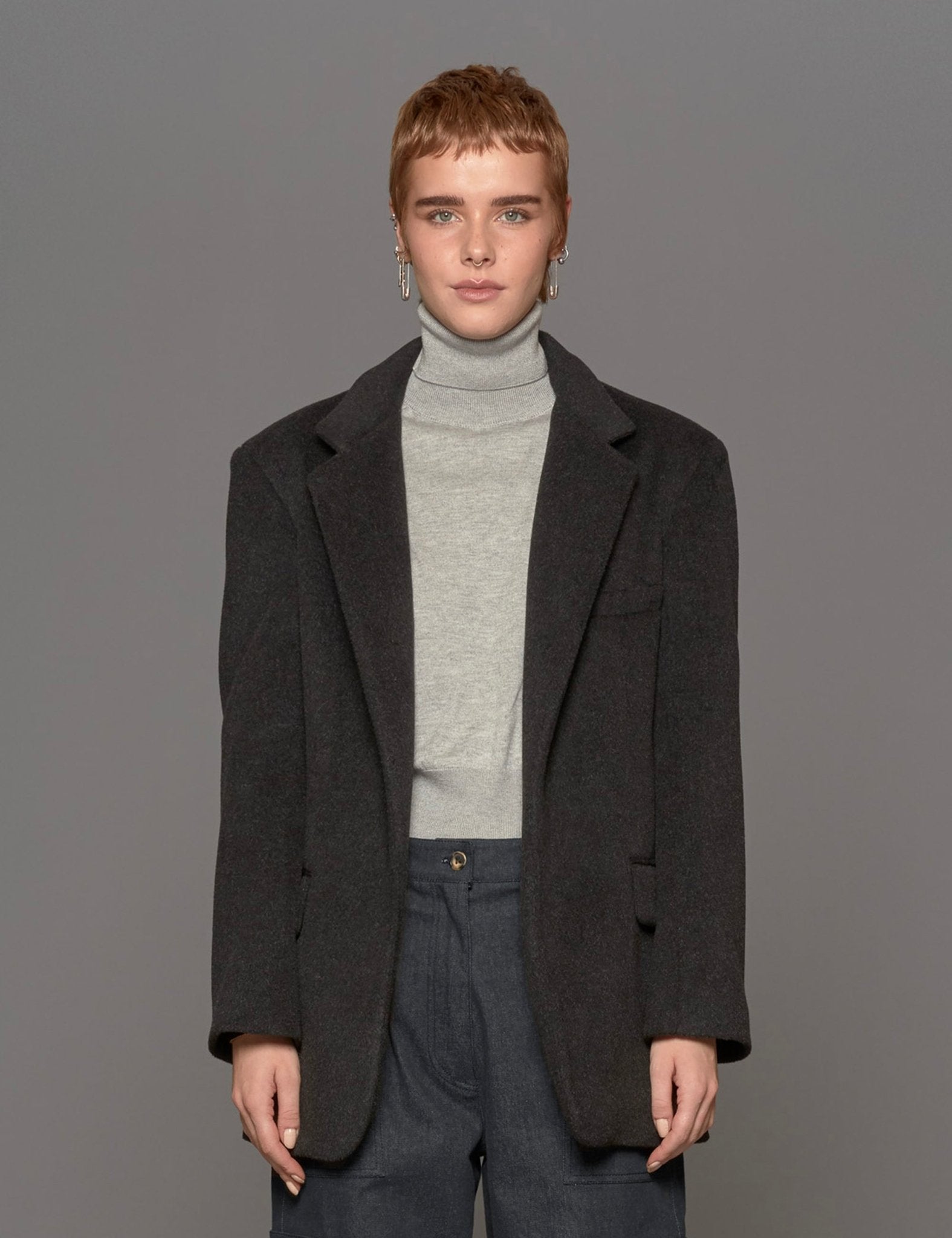 giacca manolana stretch antracite - blufrida - blazer