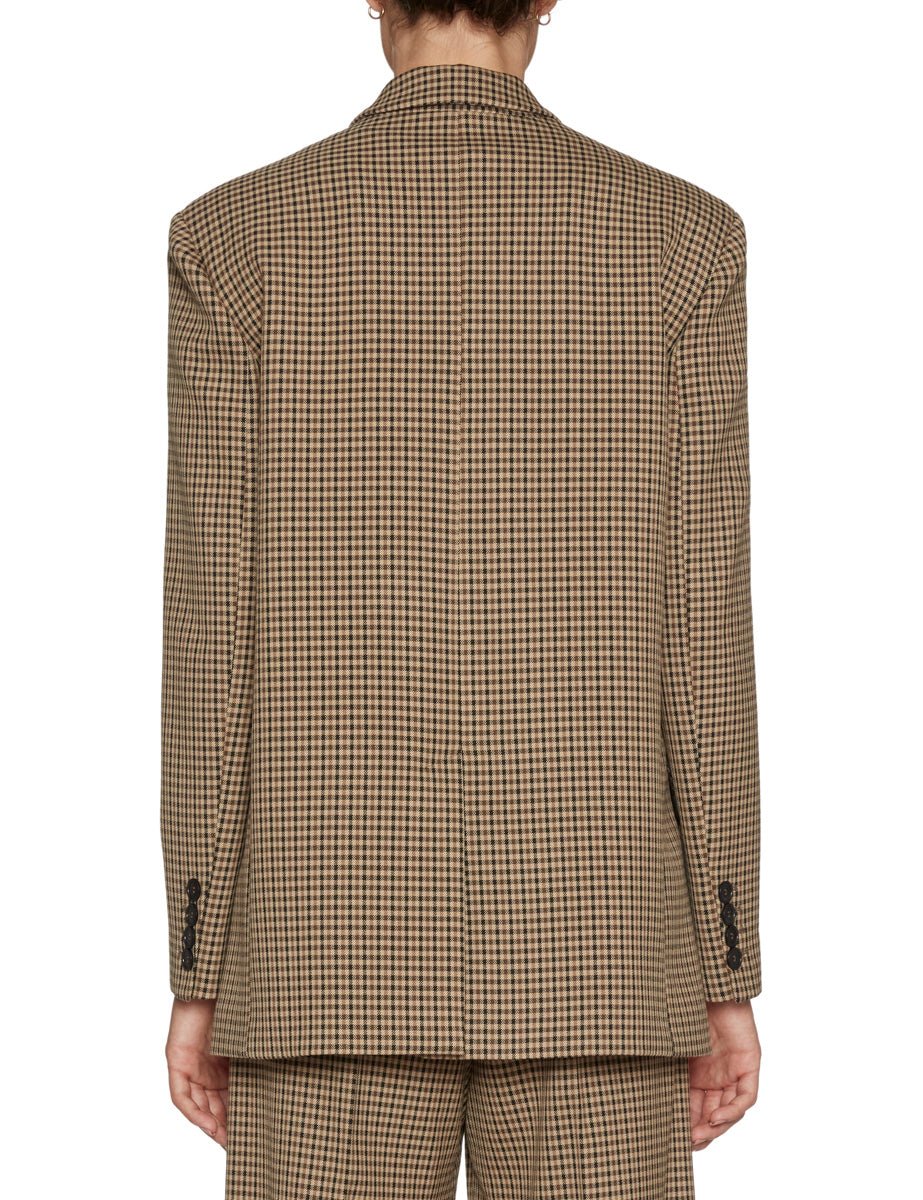 giacca monopetto check moro beige - blufrida - giacca