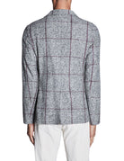 giacca monopetto checks militare bordeaux - bob - giacca