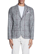 giacca monopetto checks militare bordeaux - bob - giacca