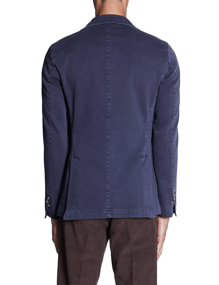 giacca monopetto cotone blu - bharnaba - giacca