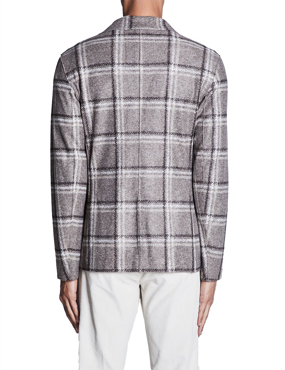 giacca monopetto finestrata beige moro - bob - giacca