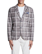 giacca monopetto finestrata beige moro - bob - giacca