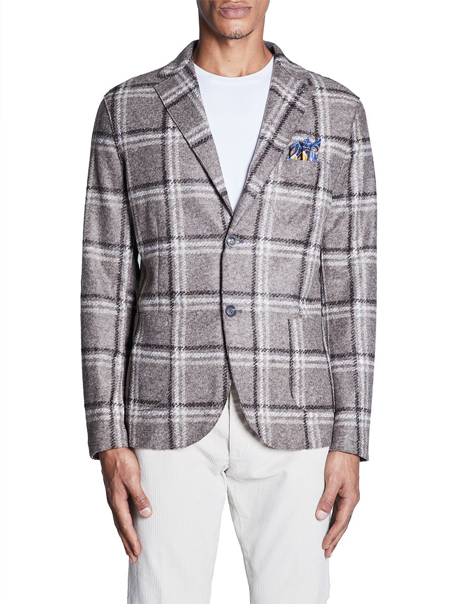 giacca monopetto finestrata beige moro - bob - giacca