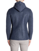 giacca monopetto maniche cappuccio maglia blu jeans - bob - giacca