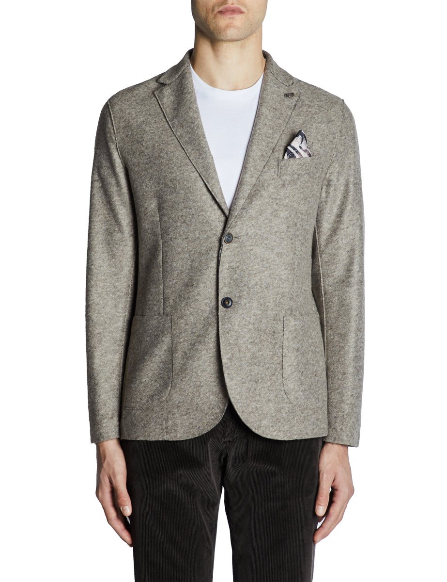 giacca monopetto tinta unita tortora - bob - blazer