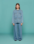 giacca nariida sahariana maya denim - blaze - giacca