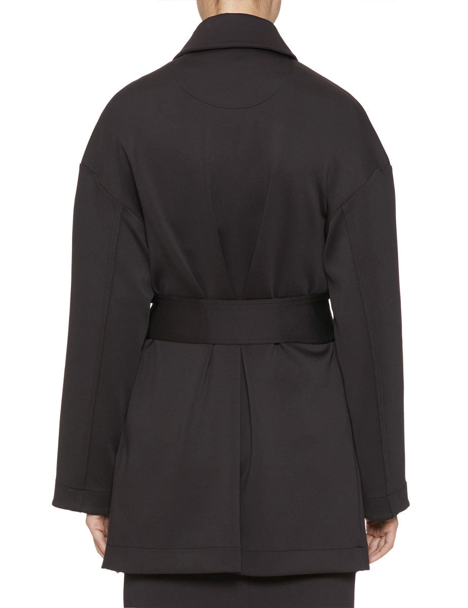 giacca neoprene cintura nero - mm by max mara - giacca